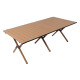 Mesa Portátil Plegable Exterior Camping Acero Símil Madera Beige