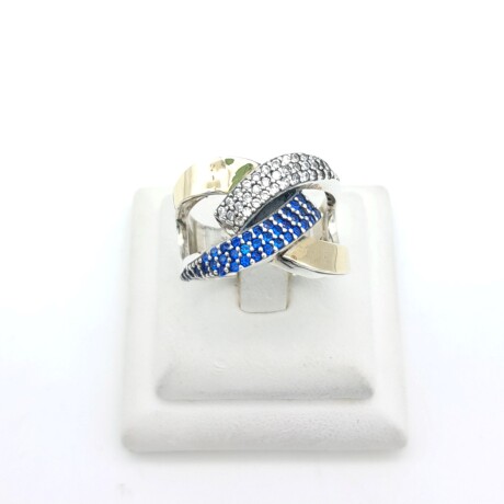 Anillo de plata 925, double en oro 18 ktes y circonias. Anillo de plata 925, double en oro 18 ktes y circonias.