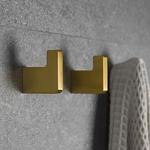 GRIFERIA SOPORTE COLGADOR DORADO MATE LINEA PREMIUM DORADO-BRUSHED GOLD