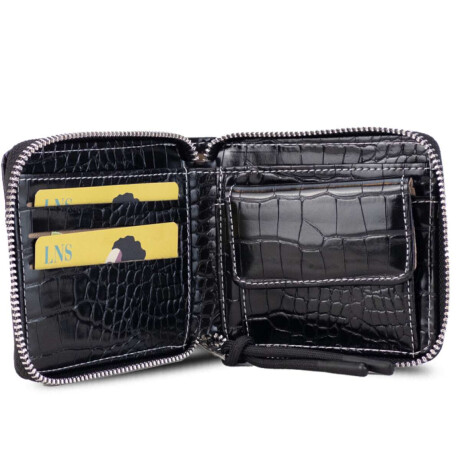 Billetera Candela Croco Negro