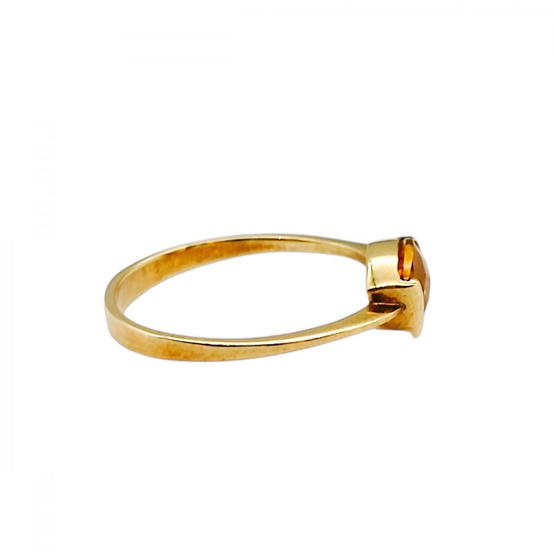 Anillo Solitario-Oro bajo-Piedra Ámbar-AN8224 conpiedra