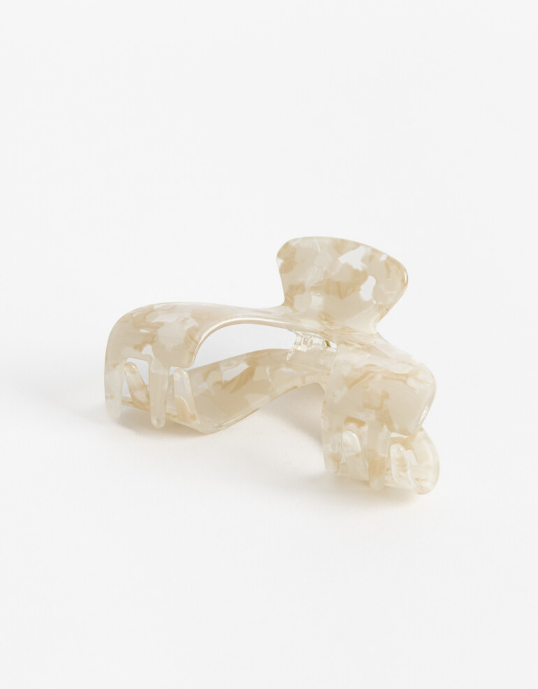 Broche Carey Broche Acrílico Perlado - Blanco Nacarado/perlado