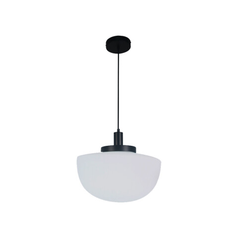 Lámpara colg. metal negro y vidrio opal E27 Ø350mm IX9568