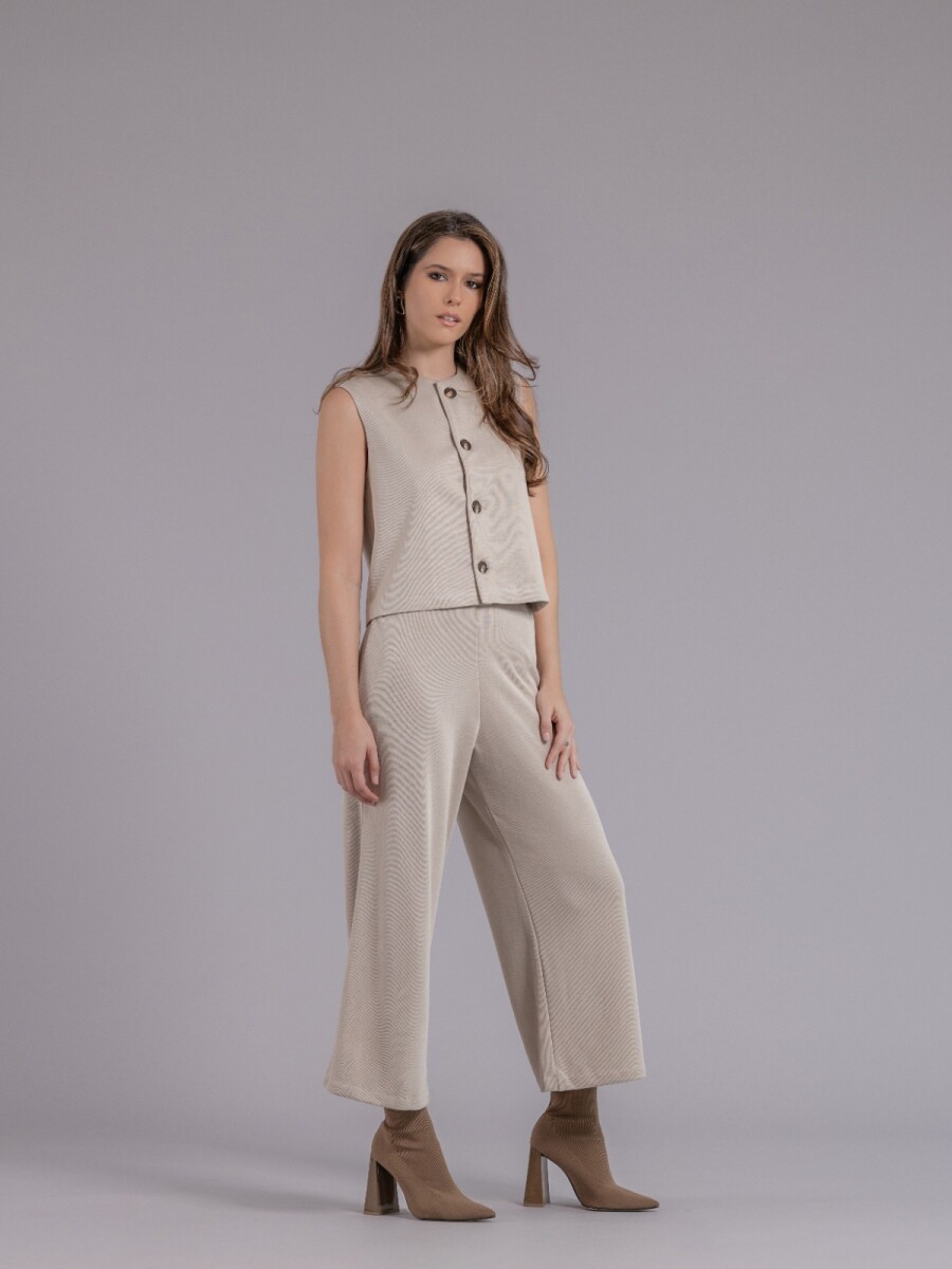 Pantalón Culotte . - Beige 