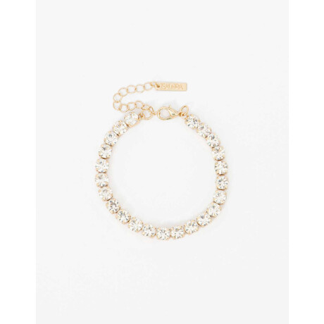 Pulsera Flexible Strass Dorado
