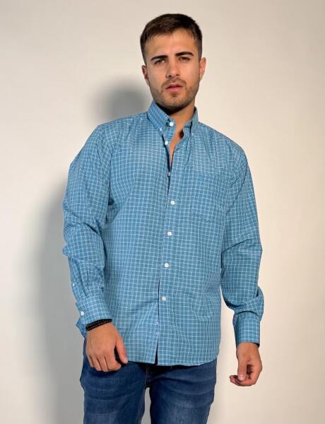 Camisa a cuadros Inti Turquesa