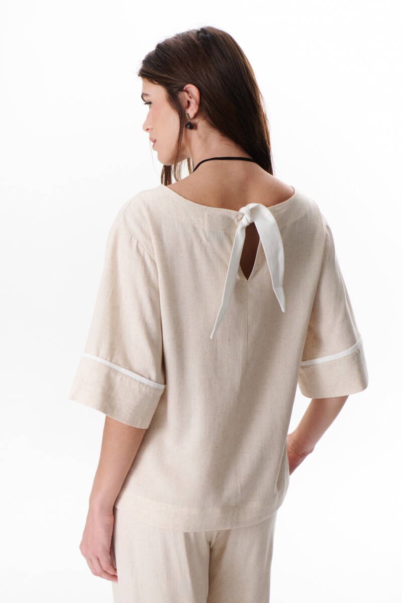 BLUSA LINO ATAR BEIGE