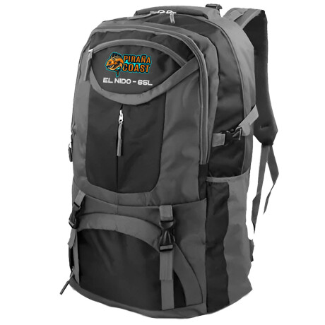 Mochila Camping El Nido 65 L + Riñonera Trekking Negro
