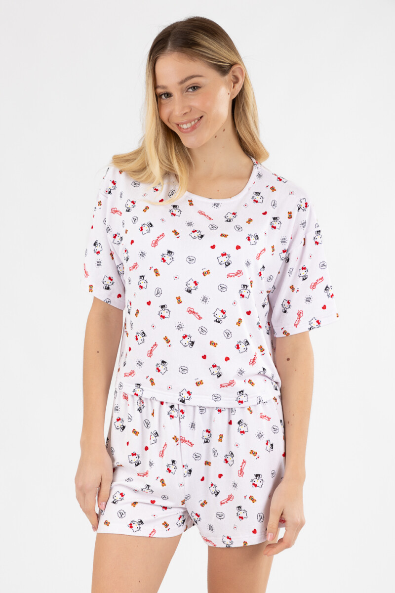 Pijama 2 hello kitty - Blanco 