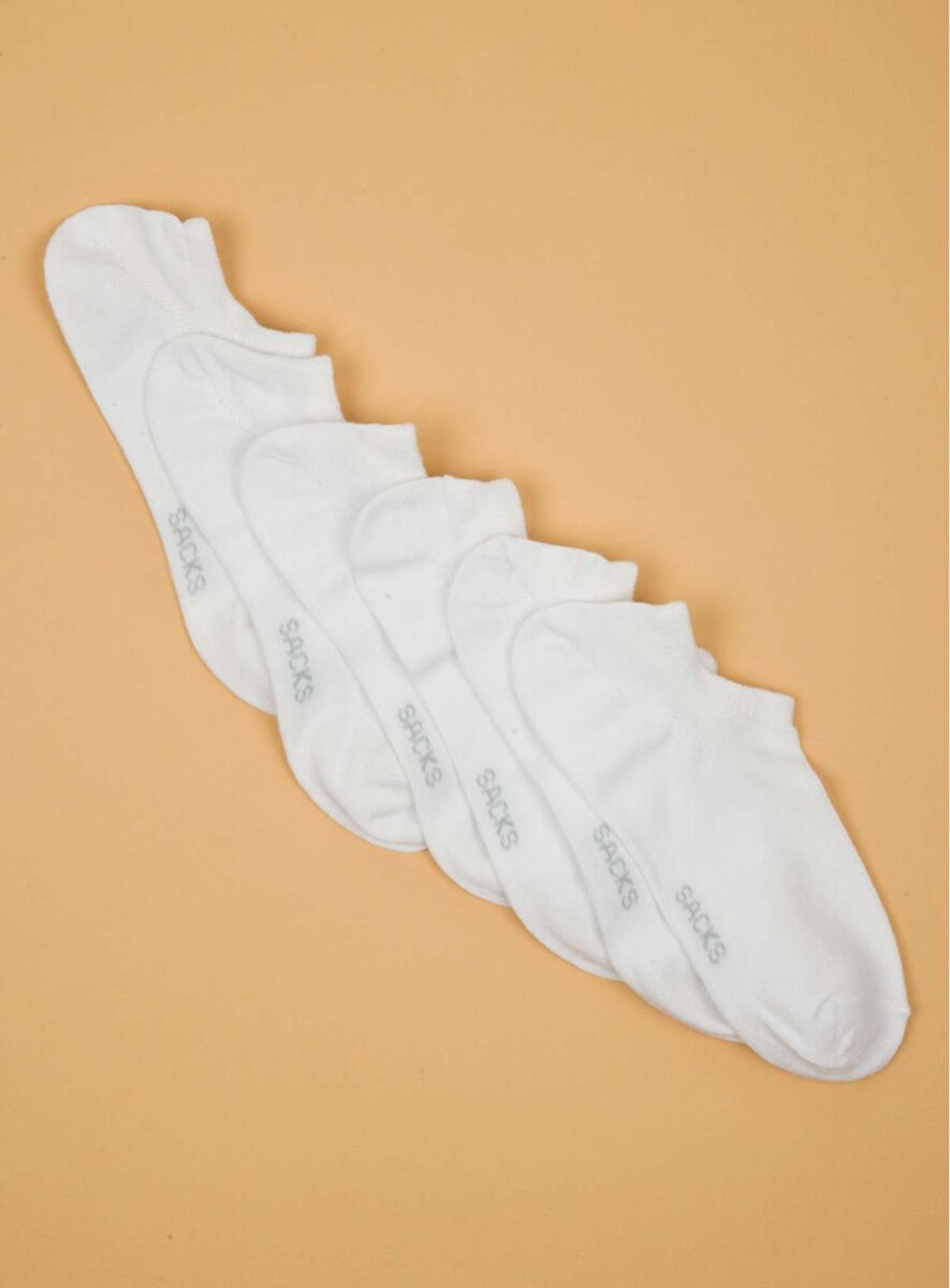 Pack de 3 medias cortas superescotada - Blanco 