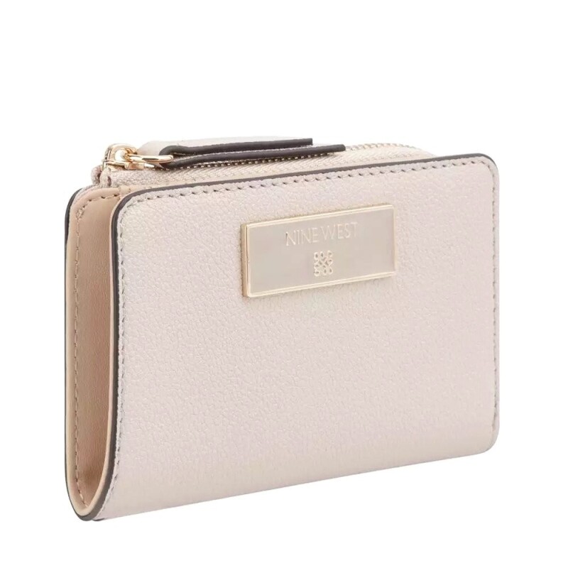 Small Leather Goods Mary Zip Around Card Case Cement Cemen