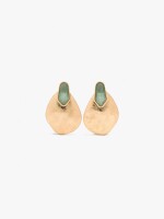 Pendientes Irregulares Con Piedras verde