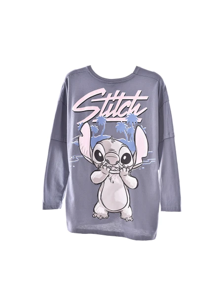 REMERA STITCH PALM GRIS