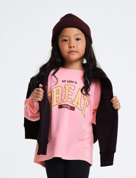 BUZO INFANTIL CON ESTAMPA - GRIS ROSADO