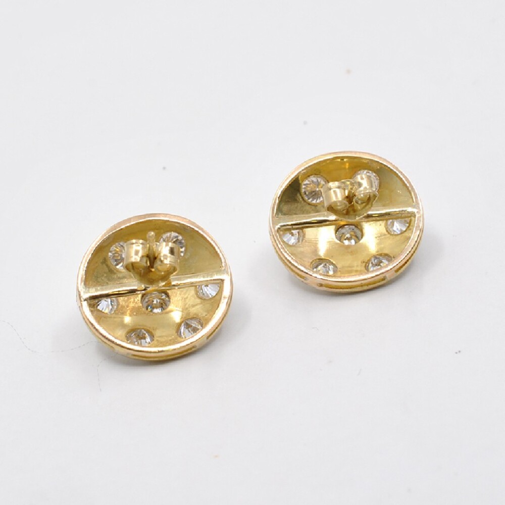 Hermosas Caravanas Antiguas 18K Y Brillantes Hermosas Caravanas Antiguas 18K Y Brillantes