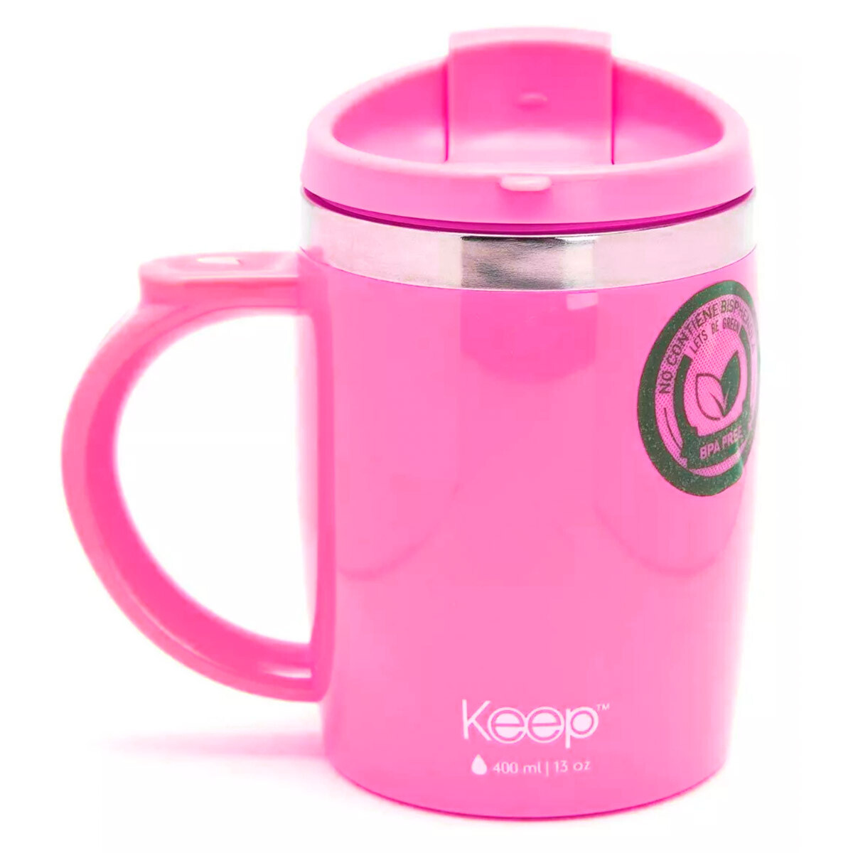 Keep Mug Metálico Vaso Térmico 400ml Jarra Acero Inoxidable - Rosado 