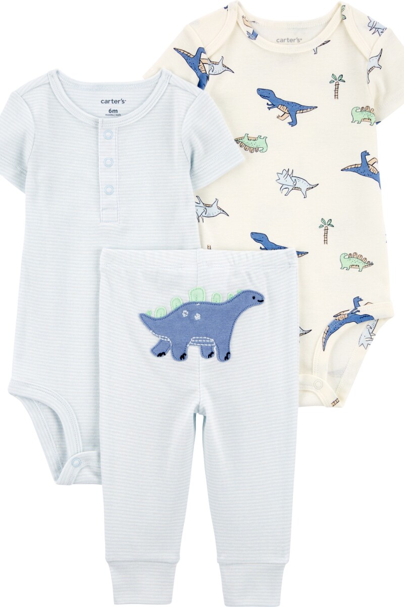 SET 3PC PANT Y 2BODIES MC DINOS ALG NIÑO-BB CARTERS COMBINACION 1