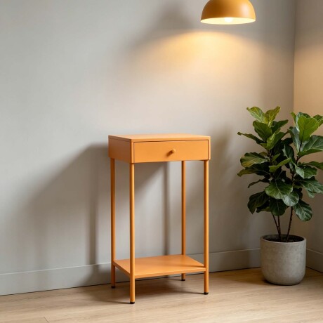 MESA LATERAL ALTA METAL AMARILLO OLIVIA MOSTAZA