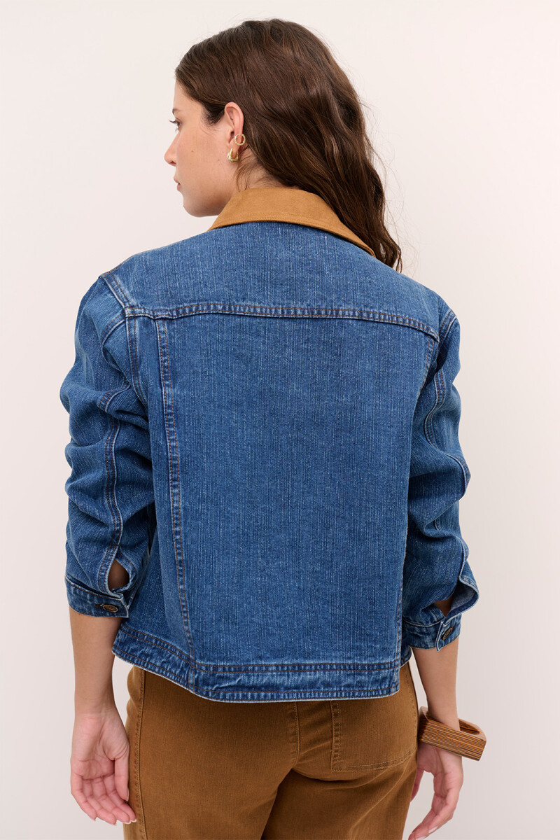 CHAQUETA JEAN CUELLO CAMEL