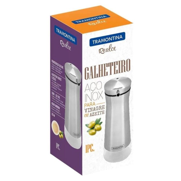 DISPENSADOR DE ACEITE Y VINAGRE 250 ML PLATA