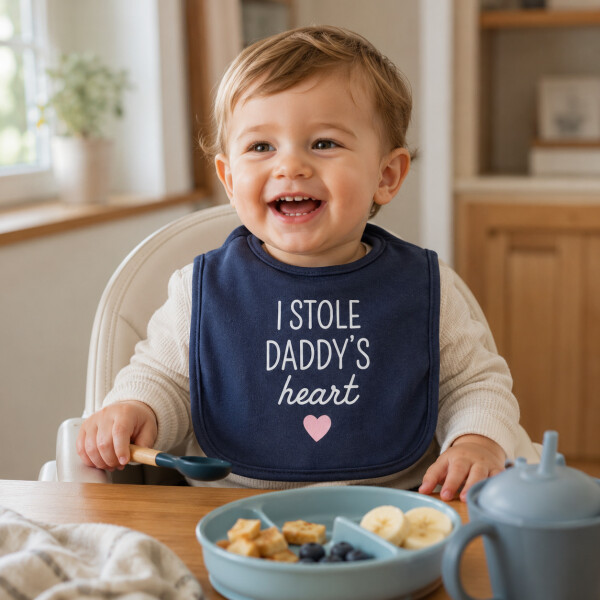 Set Baberos Para Bebé X3 Algodón Frases Surtidas Velcro Rosa