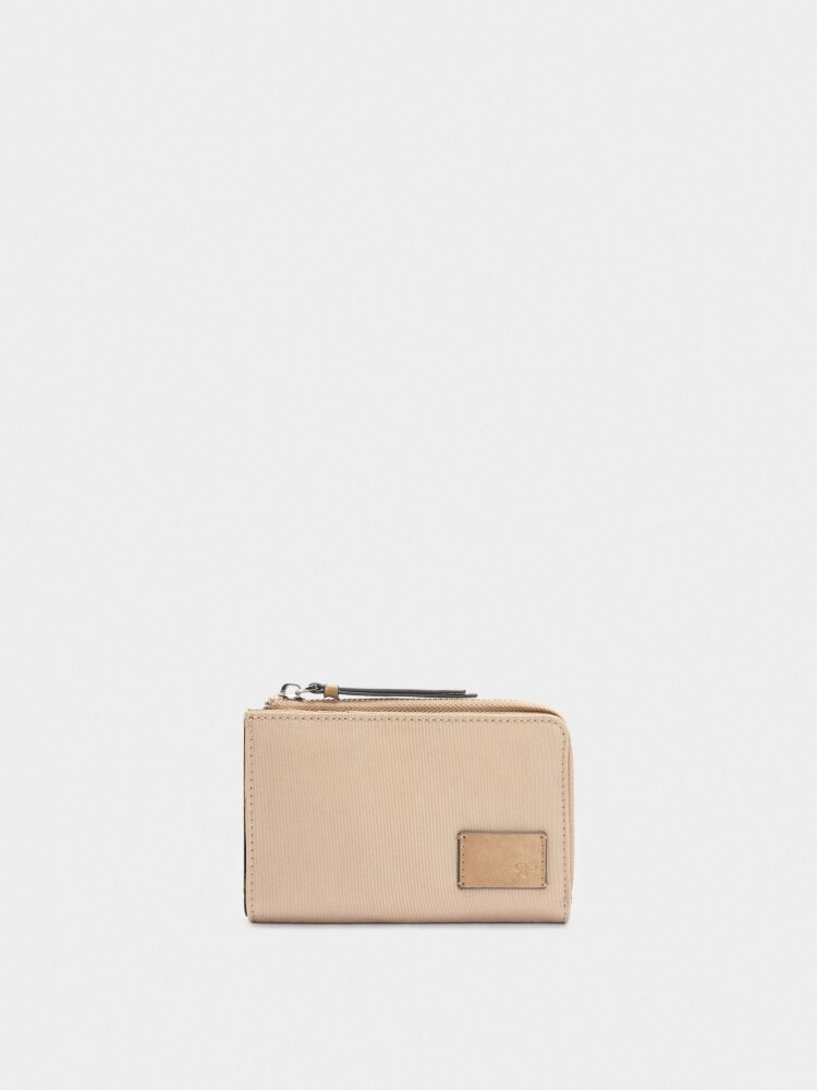 Monedero De Efecto Nylon taupe