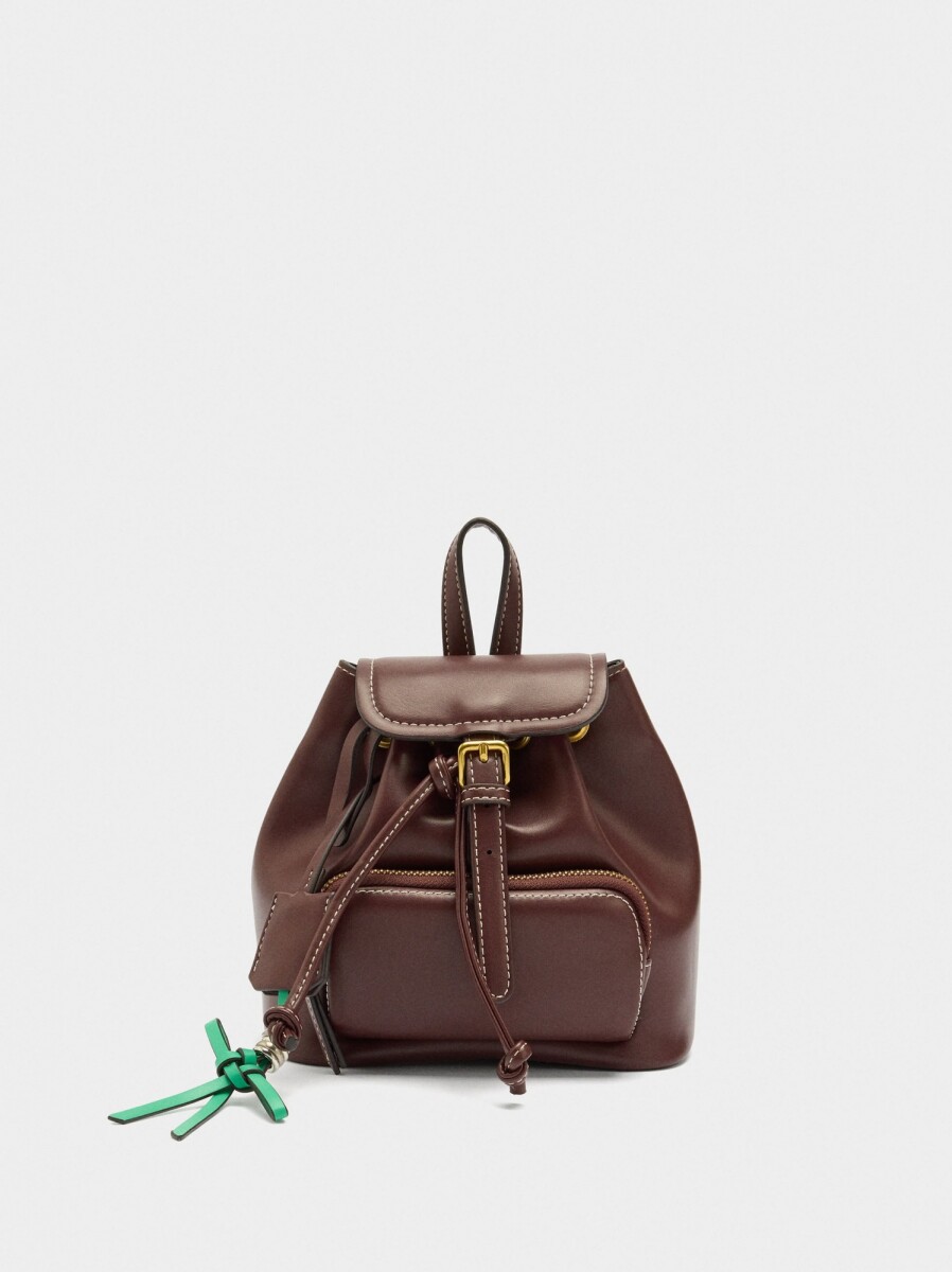 Mini Mochila Com Colgante - burdeos 