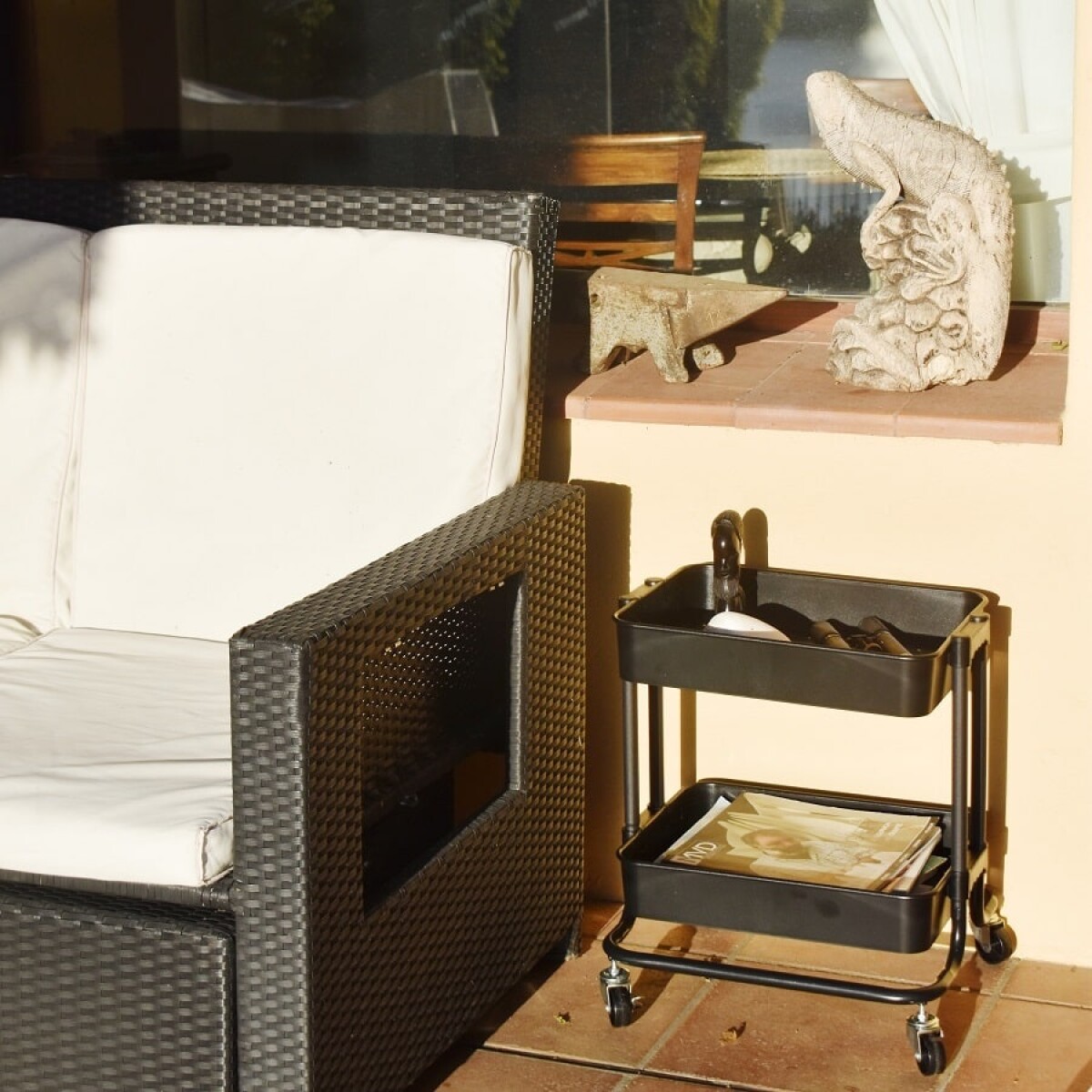 Carro Estante Organizador 2 Niveles Moscú - negro 