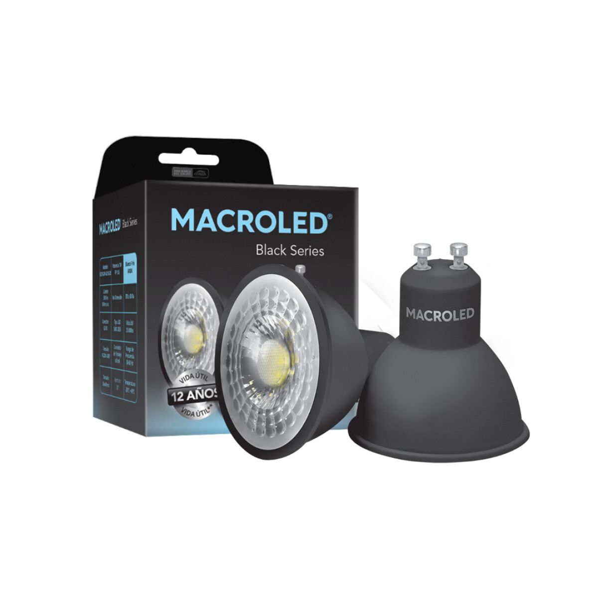 Dicroica LED Eco Negra 7W Macroled - Neutro 