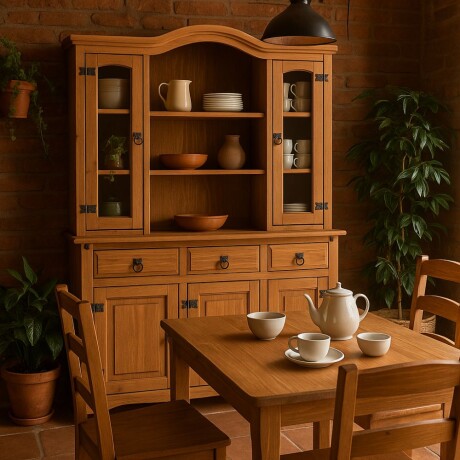 Modular cristalero 5P+3C Linea Naturale Roble