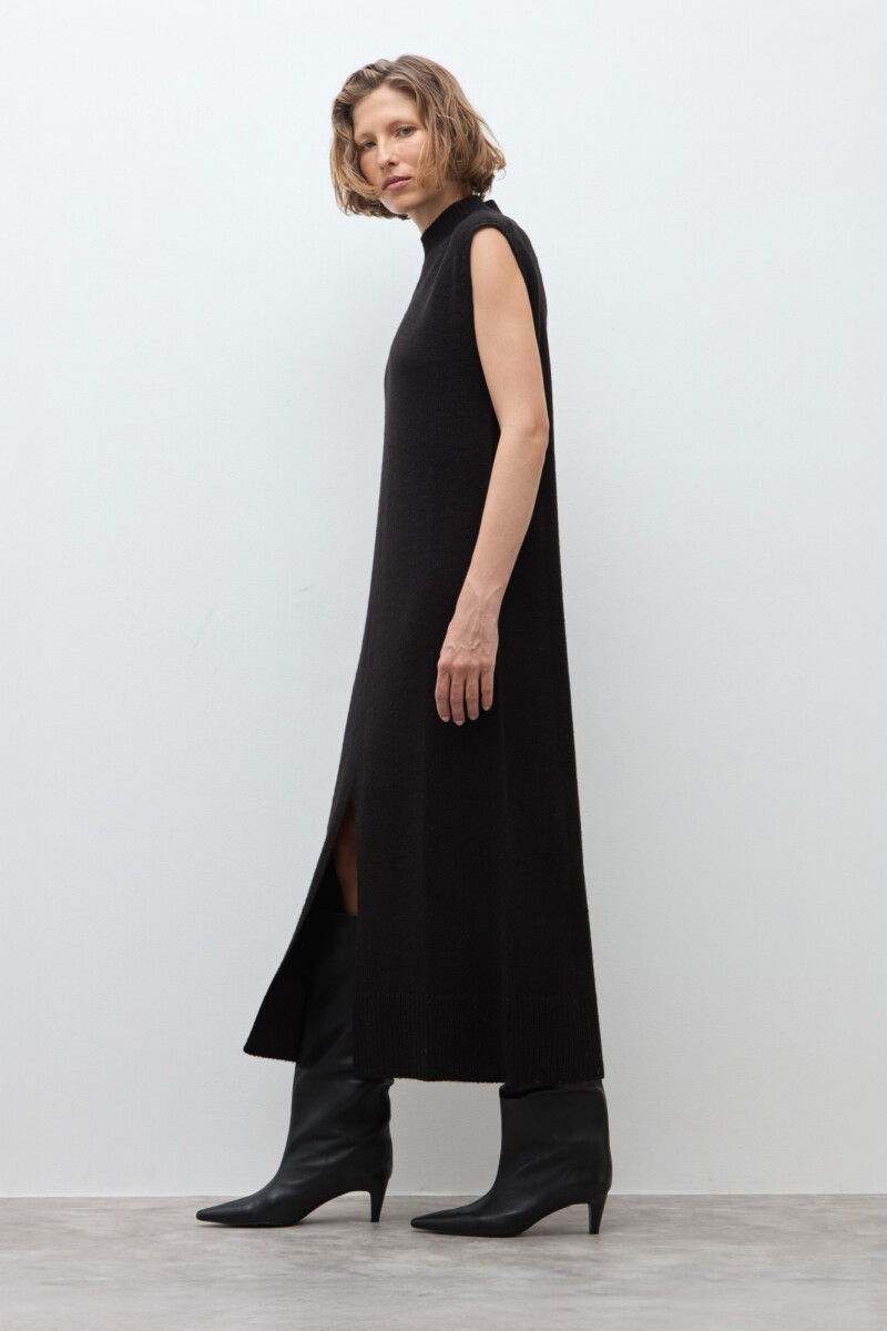 Vestido tejido negro