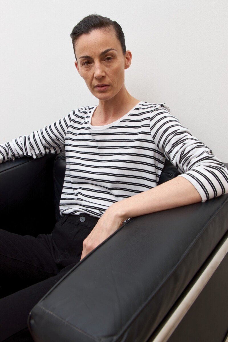 Remera rayada manga larga - blanco 