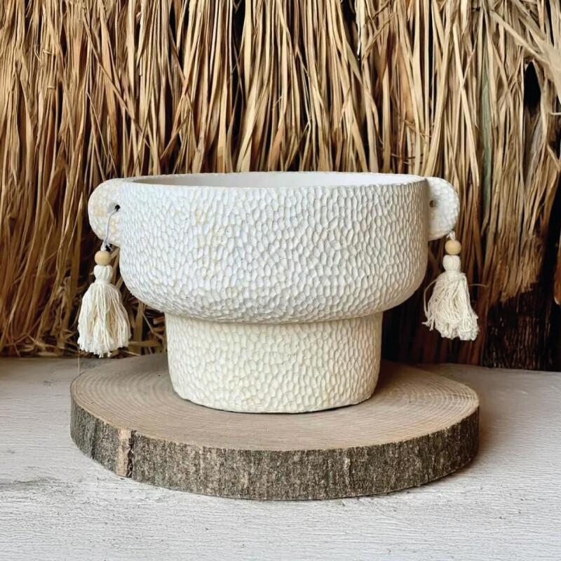 MACETA C/BORLAS 27.5x22x15.5CM MACETA C/BORLAS 27.5x22x15.5CM