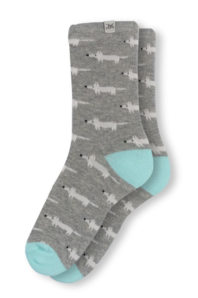 MEDIAS CON ZORROS - PACK X2 - Gris 