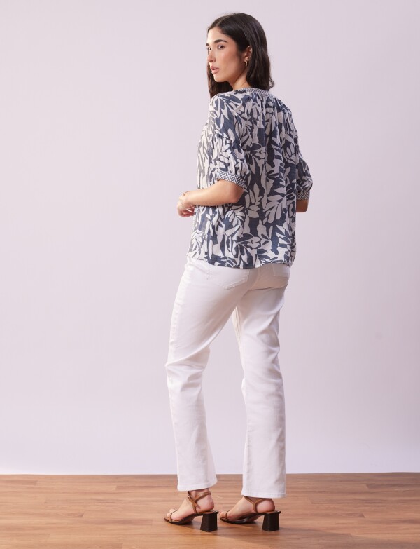 Blusa Cordel BLANCO/AZUL