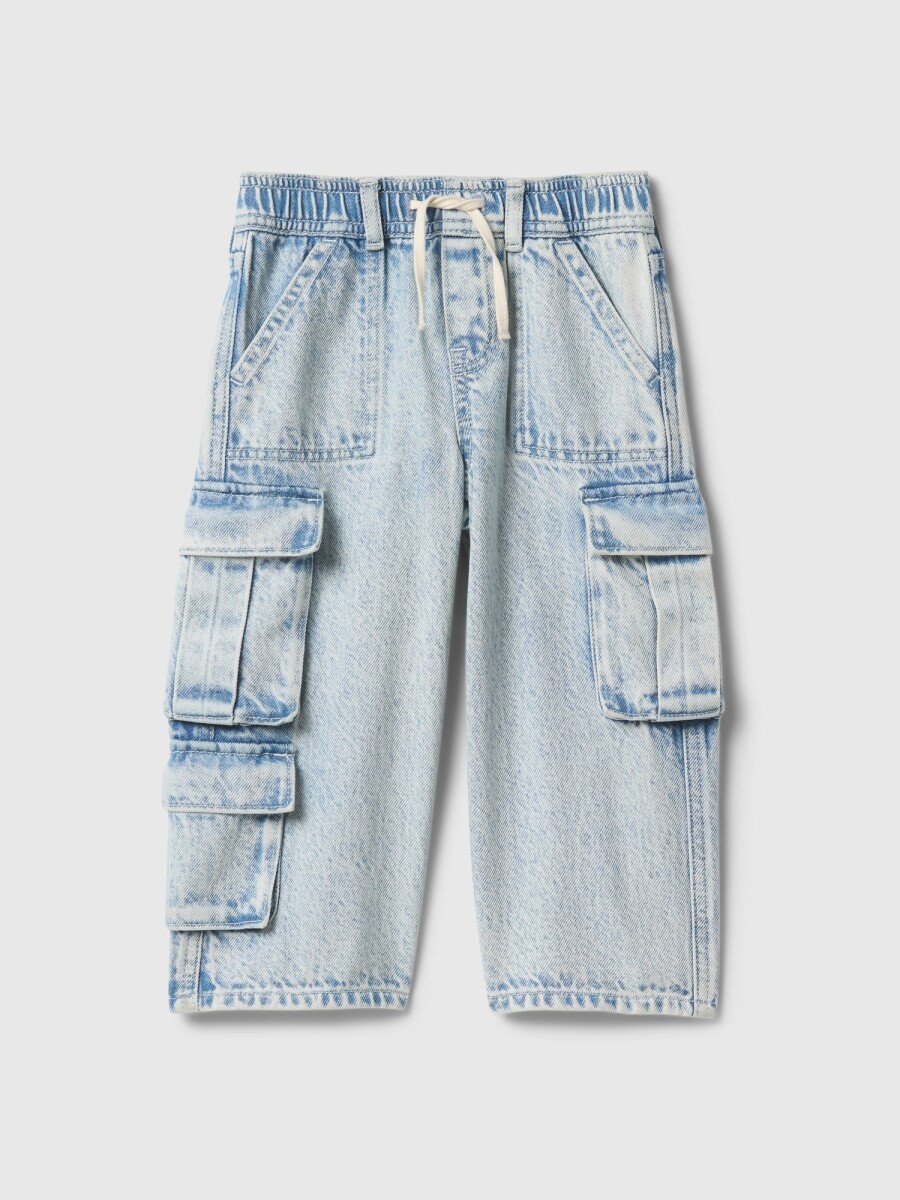 Jean Baggy Cargo Ultrasoft Toddler Niña - Light Wash 