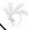 Vincha efecto pluma y aplique Blanco