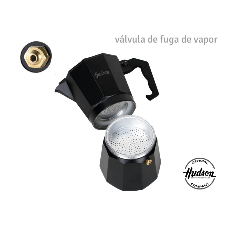 Cafetera De Aluminio Black Italiana Inducción Linea Hudson Cafetera De Aluminio Black Italiana Inducción Linea Hudson