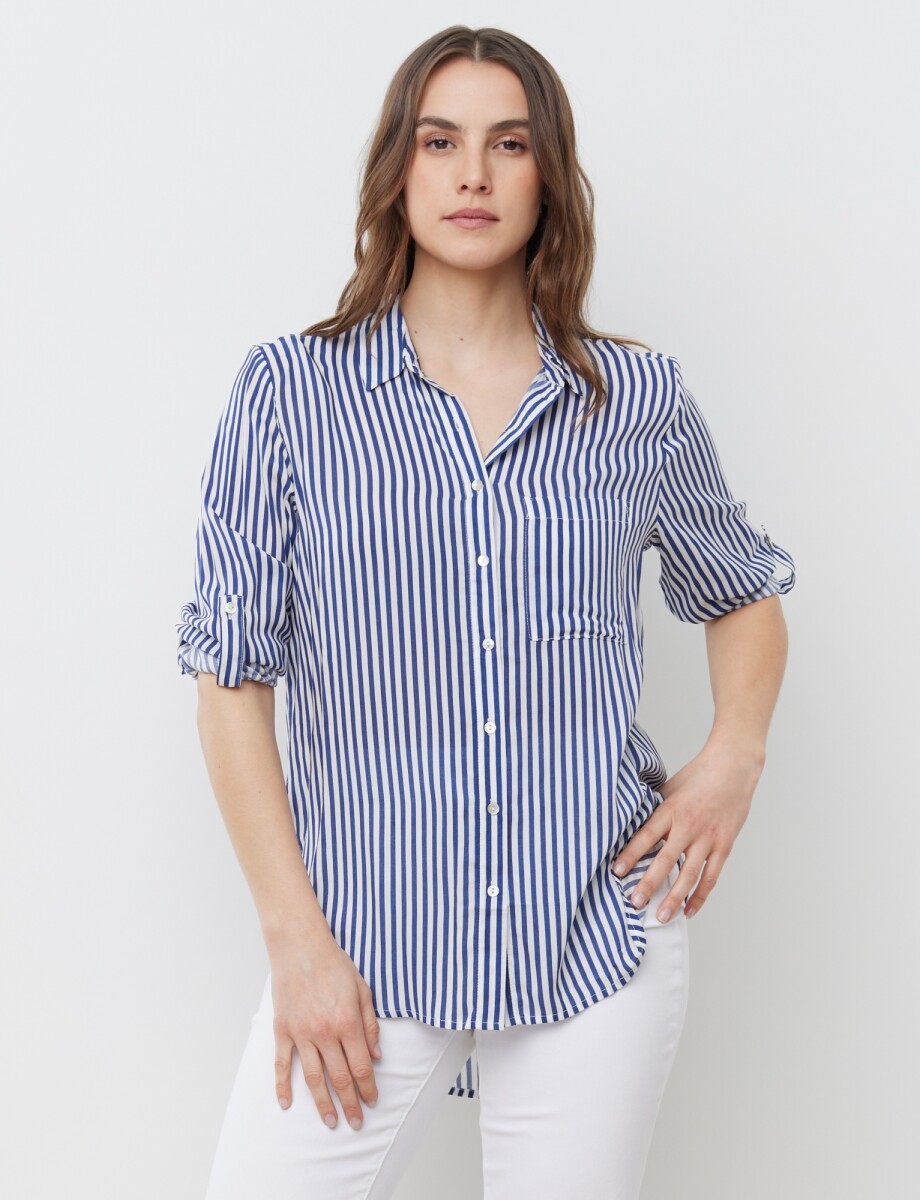 Camisa Rayas - Azul/blanco 