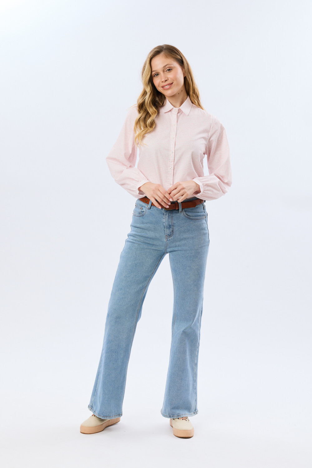 PANTALÓN DE JEAN WIDE LEG Celeste