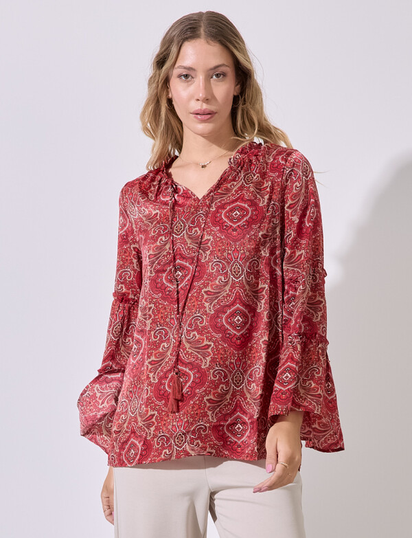 Blusa Arabescos ROJO/MULTI