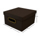Caja Organizadora Lino P 25cm x25cm x15cm MARRON