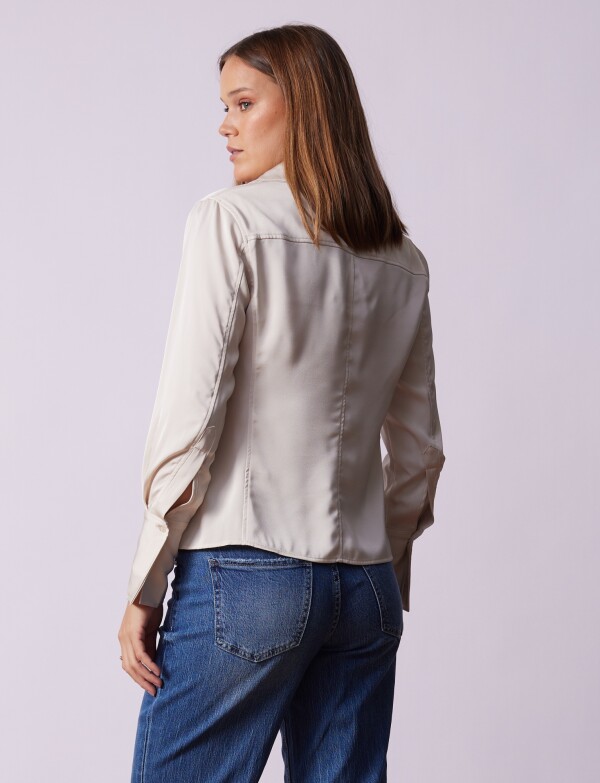 Camisa Saten BEIGE