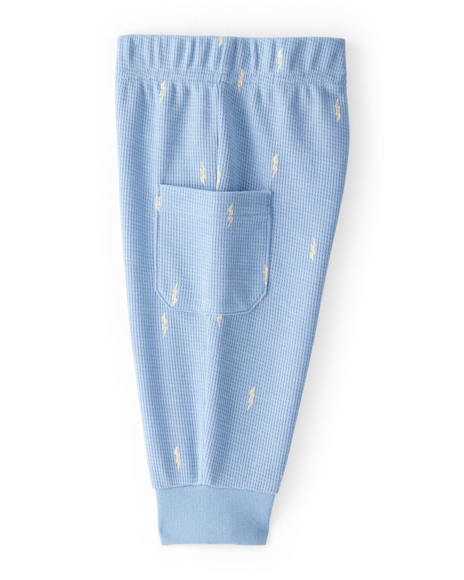 Set dos piezas de algodón térmico, pantalón y body, azul, diseño rayos Sin color