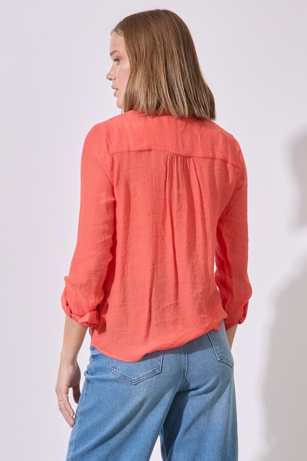 Blusa Botones Nudo ANARANJADO