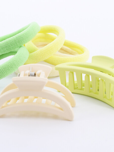 PINZA Y COLEROS PACK x 8 MULTICOLOR