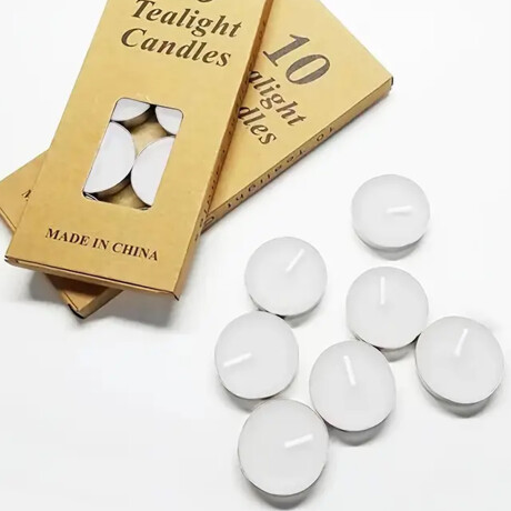 Set de 10 velas chatas blancas Sc