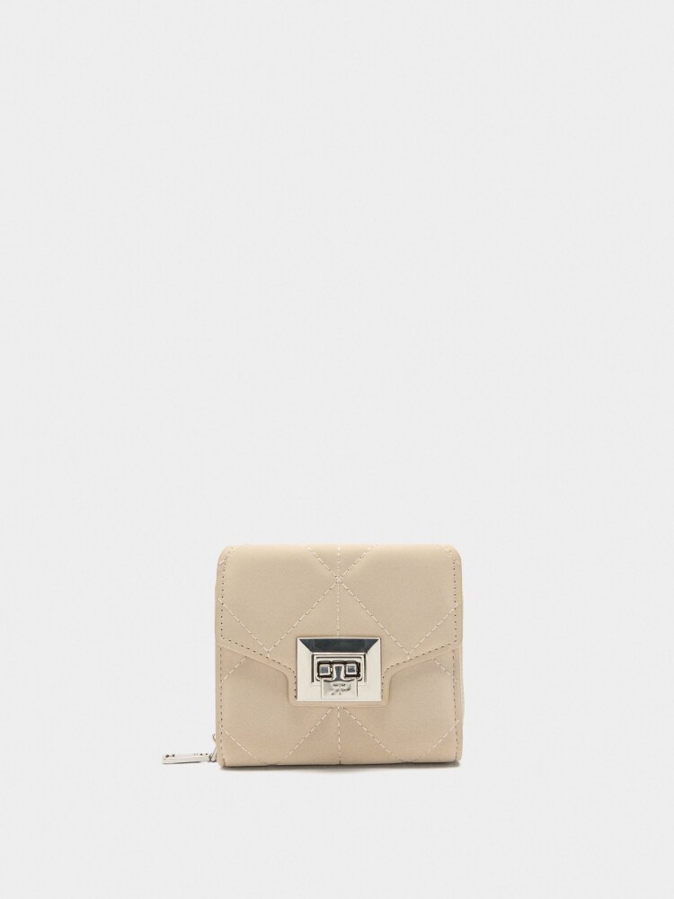 Cartera Acolchoada Con Textura Suave crudo