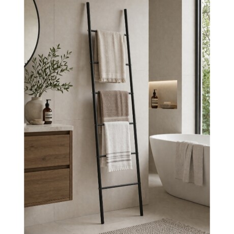 ESCALERA DECORATIVA NEWYORK METAL 169X41CM NEGRO