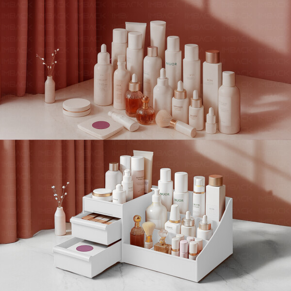 Organizador de Maquillaje IMBACK IBK-HMJ059 | 2 Cajones + Compartimentos | Multifunción para Cosméticos, Joyas y Oficina Organizador de Maquillaje IMBACK IBK-HMJ059 | 2 Cajones + Compartimentos | Multifunción para Cosméticos, Joyas y Oficina